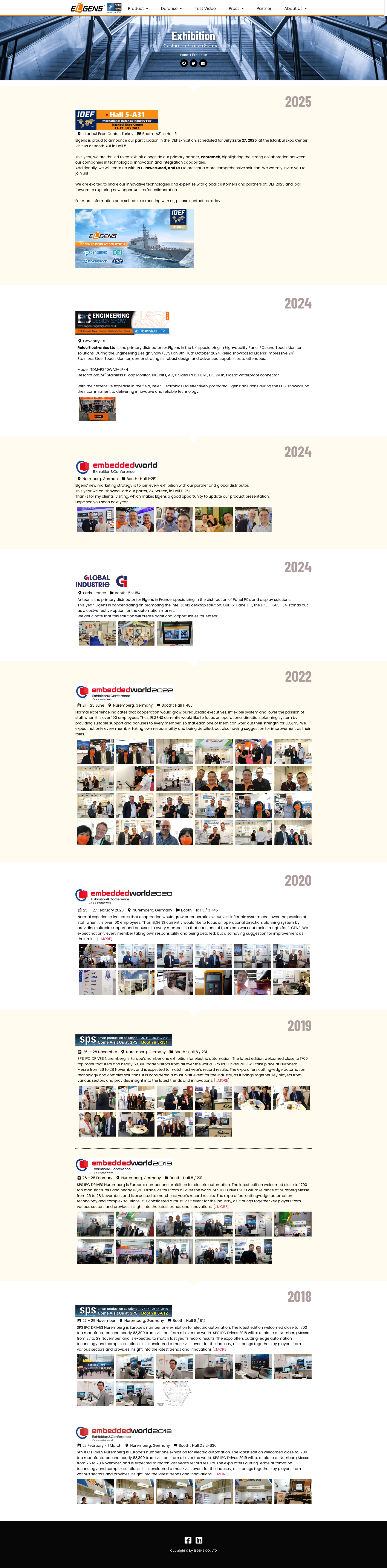 Original ELGENS product page before redesign