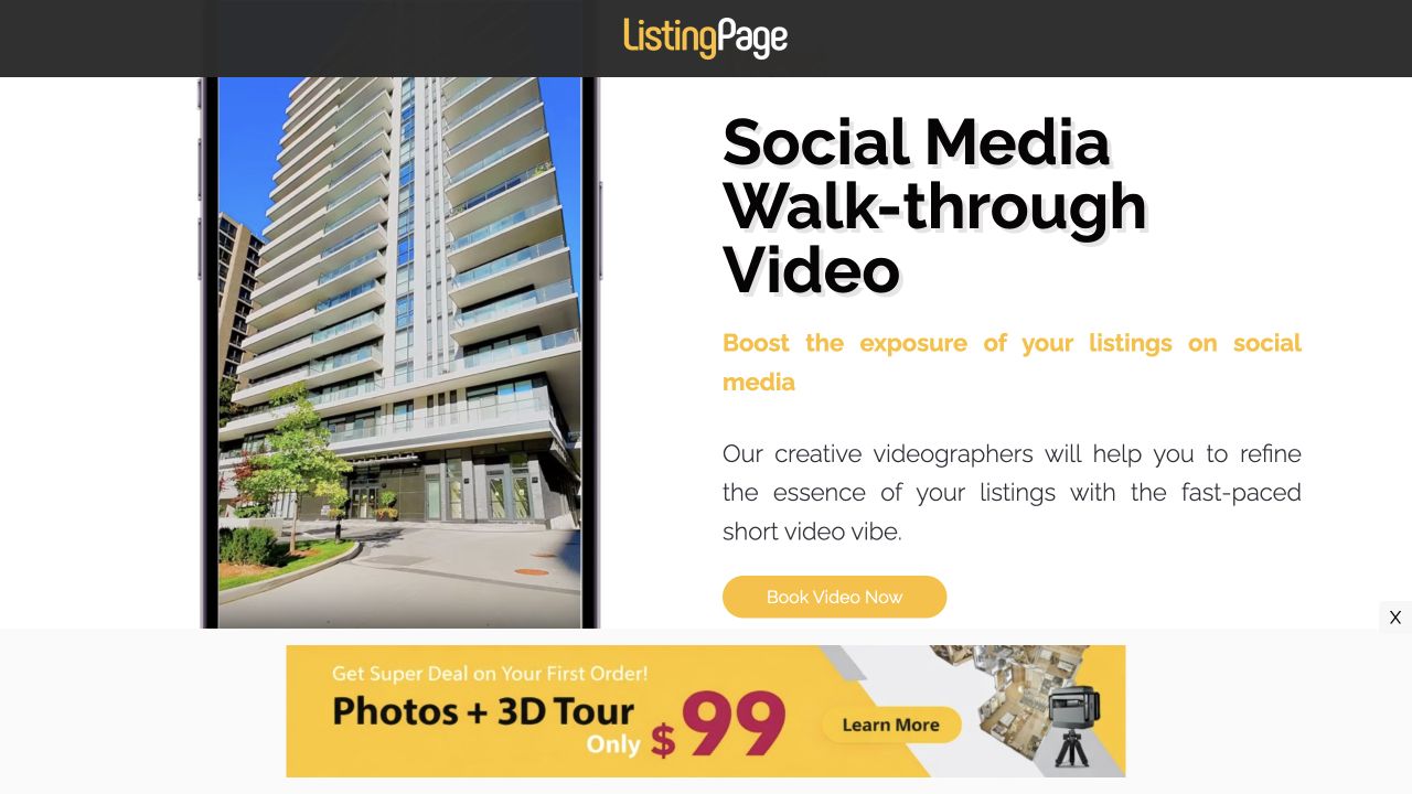 ListingPage package section and service benefits