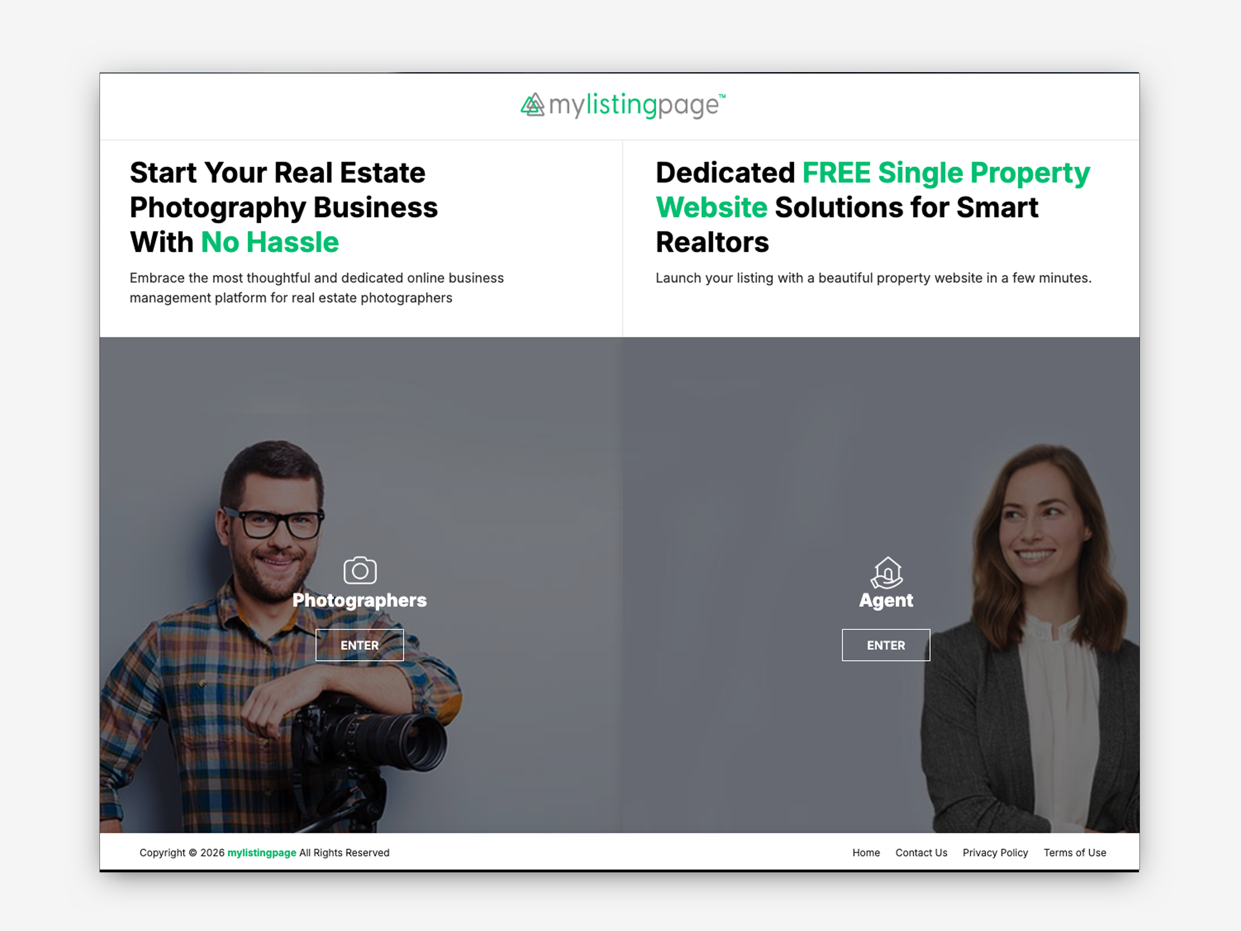 MyListingPage UX case study for agents and photographers